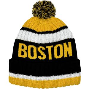 City Beanie Knit Hat with Pom Winter Cuffed Cap Sport Fans Gift for Men Women