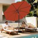 MEWAY 9ft Patio Umbrella Outdoor Table Umbrellas with Push Button Tilt and Crank, Market Umbrella 8 Sturdy Ribs for Deck, Garden, Pool and Backyard, Orange