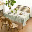 Horaldaily Spring Tablecloth 6084 Inch Rectangular, Plants Wild Fern Beige Washable Table Cover for Party Picnic Dinner Decor