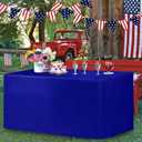 HolidayIdeas 2 Pack Fitted Table Clothes - 48 x 24 Inch - Royal Blue Rectangle Tablecloths for 4 Foot Tables, Polyester Fabric Tablecloth for Trade Show, Craft Show, Party, Birthday