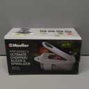 Mueller Pro-Series All-in-One, 12 Blade Mandoline Slicer for Kitchen, Food Chopper, Vegetable Slicer and Spiralizer, Cutter, Dicer, Grater, Kitchen Gadgets Sets with Container, White Sand/Gray