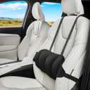 Veitail Lumbar Support Pillow for Car,Back Support for Car Seat Cushion,Adjustable Straps Securely Fixed Car Lumbar Support Pillow for Office Chair (Black)