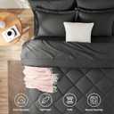 Queen Comforter Set with Sheets Dark Grey - 7 Pieces Bed in a Bag | OEKO-TEX Certified, All Season, 240GSM Down-Alternative Comforter, Sheets, Pillowcases & Shams, 14" Deep Pocket, Easy Care, 84x70 inch