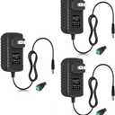 12V Power Supply, 12 Volt 2A 24W DC Power Supply, Black Switching LED Power Adapter, AC 110V to 12V Wall Mounted Transformer Plug for LED Strip Lights with 5.5/2.1 DC Female Connector, 3 Pack