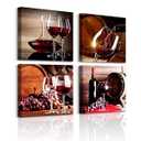 Lapremoly Dining Room Wall Decor Canvas Art for Kitchen - 4 Piece Wine Glass Painting - Modern Still Life Frame Pictures for Bar, Restaurant - Vintage Home Decor Ready to Hang by Lapremoly,  Size: 16L" x 16W"