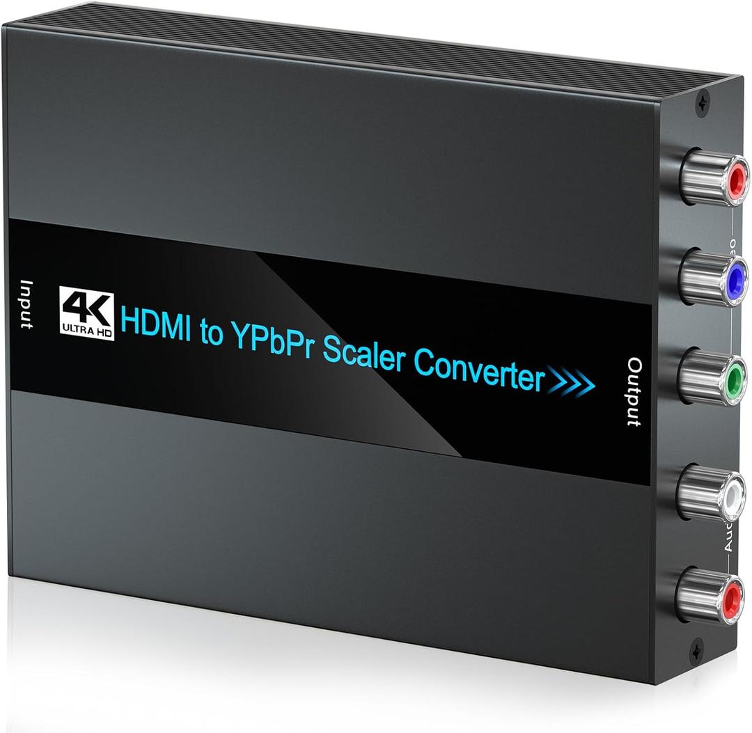 EASYCEL 4K/60Hz HDMI to Component Converter with Scaler Function, HDMI to YPbPr Converter Support 480i/576i Component Out for HD Devices to Display on CRT TV with YPbPr