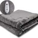 SUNVIVI Heated Blanket 50" x 60", Heating Electric Throw Blanket, 10 Heat Settings, 12 Hours Auto Off, Machine Washable, ETL Certified, Overheating Protection, Grey