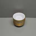 50 Pack Plastic Soup Bowls with Gold Rim, 12oz Disposable Dessert Soup Bowls with Wavy Edge for Birthday, Party, Wedding, Dinners, Catering and Everyday Use
