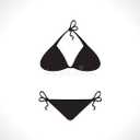 ANRABESS Bikini Sets for Women Bandeau O Ring 2 Piece Swimsuit Floral Halter Tie Back Bathing Suit 2026 Summer Beach Swimwear Black X-Large