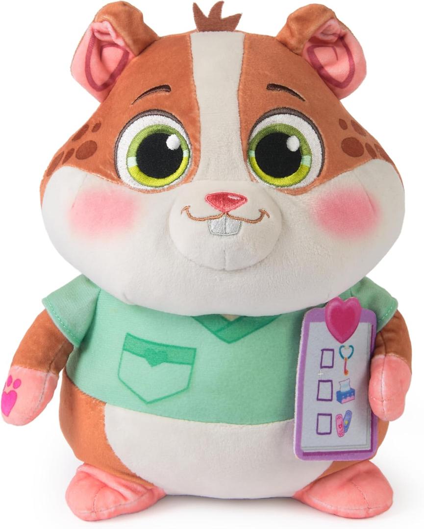 Vida The Vet, Popcorn Talking Plush Toy, 9-Inch Tall Electronic Stuffed Animal with Soft Fur, Music & Phrases Kids Toys for Girls & Boys Ages 3 and up