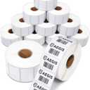 Aegis Adhesives - 1.5" X 1" Direct Thermal Labels (12 Rolls, 1300 Labels/Roll) Multipurpose for QR Codes - Perforated, Compatible with Zebra Desktop Printers - NOT Rollo Compatible