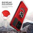 Ailiber for Motorola Moto G Power 2025 Phone Case, Moto G Power 2025 Case with Kickstand, for Magnetic Car Mount, with Screen Protector, Heavy Duty Rugged Protective Cell Phone Cover-Red