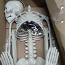 36" Skeleton Halloween Decorations, 3ft Life Size Human Skeleton with Full Body Movable Posable Joints Skeleton, Halloween Skeletons with 20 Spiders for Yard Haunted House Props Indoor Outdoor Decor
