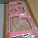 RAZPOY Gear Shift Panel Cover Center Console Cup Holder Trim Compatible with Ford Bronco 2021-2024 Interior Accessories, Pink (Not for Bronco Sport, Not for 2025 Bronco)
