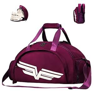 FIORETTO 30L Sports Gym Duffle Bag with Wet Pocket & Shoe Compartment, Water Repellent Weekender Hospital Overnight Bag for Women, Sports Holdall Backpack