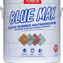 AMES BMX1WRG 1 Gallon Blue Max, White Liquid Rubber Waterproofer,Regular Grade 1 Gallon - for Use in Interior & Below-Grade Exterior - Concrete Sealer, House Paint and More