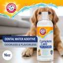 Arm & Hammer Dog Dental Water Additive Breath Freshener, Odorless Flavorless Oral Care Solution for Plaque and Tartar Control, Daily No Brush Dental Support for Dogs, 16 Fl Oz
