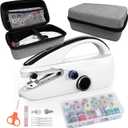 Sewing Kit:Sewing Bliss in one Box.Handheld Sewing Machine, Beginner's Sewing kit with Storage, Two Power Supply Modes, Portable mini Sewing Machine, Handheld for Beginners.(White)