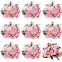 Hoteam 24 Bundles Artificial Peonies Flowers Wedding Faux Flowers Silk Peony Bouquet Bulk Bride Fake Florals Arrangements for Table Centerpieces Wedding ​Party Vase Decor (Light Pink, White)
