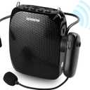 ZOWEETEK Original Voice Amplifier for Teachers with 2 Microphones, Wireless Voice Amplifier Microphone Headset, Portable Speaker Megaphone for Classroom, Training, Teaching, Yoga, Meeting, Speech (Black)