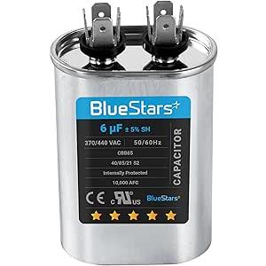 Blue Stars - 6uF mfd ± 5% 370-440VAC Oval Start Capacitor 50/60Hz AC electrical replacement part
