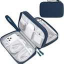 FYY Electronic Organizer, Large Travel Cable Organizer Bag Pouch Electronic Accessories Carry Case Portable Waterproof Double Layers All-in-One Storage Bag for Cable, Cord, Charger, Phone, Navy
