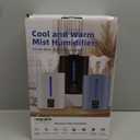 6L Humidifiers for Bedroom Large Room Home, Cool and Warm Humidifier for Plants Mist Top Fill Desk Humidifier Essential Oil Diffuser, Quiet Humidifiers with Adjustable Mist,360Nozzle-Black