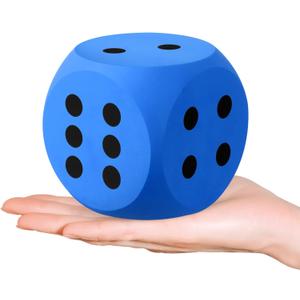 Shappy 3 Inches Foam Dice Fun Filled Large Educational Toy Kawaii Giant Decorative Eva Foam Jumbo Dice Big Square Building Blocks for Board Game Nights Learning Sessions(Blue,1 Pc)
