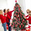 Christmas Candy Cane Lollipop Ornaments for Christmas Tree 30Pcs Xmas Plastic Peppermint Christmas Tree Hanging Ball Pendants for Xmas Party Indoor New Year Holiday Home Decorations (Red)