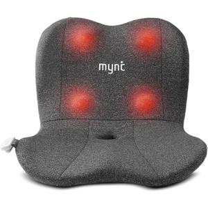 Mynt Lower Back Acupressure Massager for Pain Relief, Foldable Shiatsu Hip Massager with Heat, Ergonomic Support Chair Pad for Sitting Posture, Portable Seat Cushion for Home Office, Gift