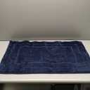 HOMEIDEAS Bathroom Rugs Sets 3 Piece, Super Soft and Absorbent Non Slip Microfiber Toilet Bath Mat with U-Shaped (Navy Blue) (1'4" x 2'8" (16"x24"+20"x32"+U Shape 20"x24"))