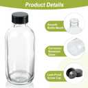 10 Pack Clear Glass Bottles, 4 oz Shot Bottle With Lids and Funnels | Leak Proof Mini Travel Bottle, Round Small Sample Bottles for Juice, Ginger Shot, Oils, Whiskey, Hot Sauce, Liquids