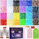 2 x 33000Pcs Bedazzling Kit, 24 Colors Resin Jelly Rhinestones 3mm Flatback Gems for Diamond Art, Crafting & Nail Art, Bedazzler Kit with 3Pcs B7000 Jewelry Glue and Multiple Tools, Large