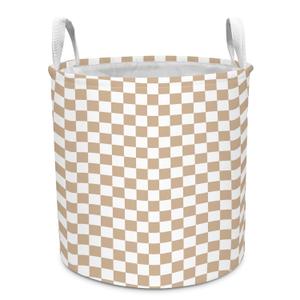 2 x XYTIDUKEJI Checkered Laundry Basket Foldable Storage Handles 13.8x15.8 In