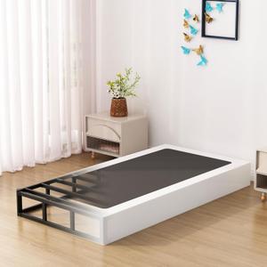 7 Inch Twin Box Spring Bed Base, Low Profile Metal Boxspring Twin with Fabric Cover, 2000 Lbs Max Weight Capacity Mattress Foundation, Noise-Free, Easy Assembly (Twin)