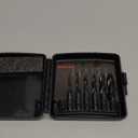 Drill & Tap Bits Set of 6pcs - 6 SAE Sizes: 6-32NC to 1/4-20NC, 6 Metric Sizes: M3 to M10 and a Quick-Change Adapter – Combine Drilling Tapping Threading Countersinking Functions in One Bit, Black