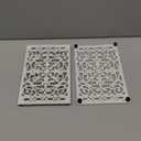 Sumnacon 2 Pack Rectangle Cast Iron Trivets, Rustic Iron Hot Dish Plate Trivet for Kitchen Countertop Dining Table (White, 9.6 x 6.3 Inch)