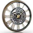 AYRELY 24IN Large Decorative Wall Clock - Oversized 3D Steampunk Roman Numeral Big Wall Clock, Vintage Industrial Steampunk Large Wall Clock for Living Room Decor