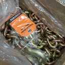 G80 Transport Binder Chain 3/8 Inch x 10 Foot Safety/Binder Chain with Clevis Grab Hooks 7,100 lbs Safe Working Load Logging Chain for Transporting Towing Tie Down Binding Equipment