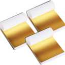 TIPTAP 300PCS Gold Leaf Sheets, 3.15x3.35IN Gold Foil Paper, Gold Flakes, Metal Leaf for Decoration, Nail Art, Candles, Buddha Painting, Furniture, Crafting, DIY and More