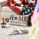 AVOIN colorlife 4th of July Home Throw Pillow Cover, 12 x 20 Inch Land of The Free Independence Memorial Day Patriotic Decoration for Sofa Couch