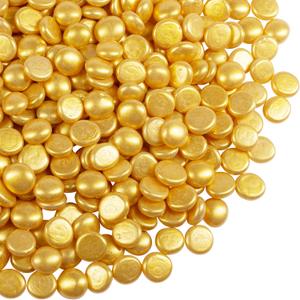 Flat Glass Marbles for Vases Gold Glass Gems Beads Pebbles Vase Filler (5 LBS, Approx. 540 PCS)
