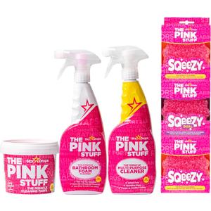 Stardrops  The Pink Stuff Ultimate Cleaning Pack  Miracle Cleaning Paste, Multi-Purpose Spray & Bathroom Foam  Cuts Grease, Removes Stains, Cleans Kitchens, Bathrooms, and More