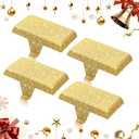 Christmas Stocking Holders for Mantle Set of 4, Weighted Stocking Holder Fireplace Stocking Hangers for Xmas Holiday Party Decoration