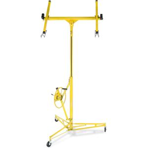 Drywall Lift, 150lb Drywall Lift Jack with Wheels - 11FT Adjustable Steel Sheetrock Hoist for Ceiling & Wall Installation - Heavy Duty Panel Lifter for Pros & Homeowners