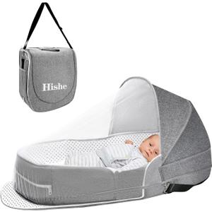 Baby Travel Bassinet Portable Bassinets: Foldable Lightweight Travel Pod Infant Bassinet with Mosquito and Canopy Outdoor Newborn Essentials Gift