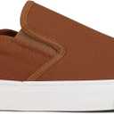 Men's Sneakers Classic Low Top Slip On Shoes Wide Canvas Skate Loafers Sneakers with Soft Insole Causal Dress Shoes for Men Comfortable Walking Shoes Slip on Sneakers for Men (9, Brown)