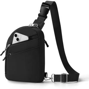 TOPEAST Anti Theft Crossbody Bags for Women Men, Small Sling Crossbody Bag Travel Purse Shoulder Wallet with RFID Blocking (Black)