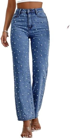 Baggy Jeans for Woman High Waisted Loose Straight Leg Wide Leg Denim Jean Womens Boyfriend Y2K Pants Trendy (Blue, XL)