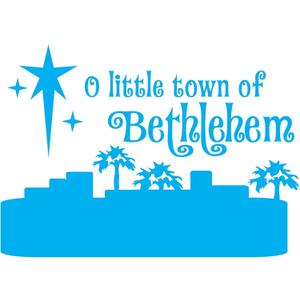 Family O Little Town of Betlehem Beautiful Quote Wall Decal Decoration Christmas Holidays Dcor Song Shine Silhouette Holidays Holiday Gift Lasts Years and Easily Removable - Size: 40 In(W) x 32 In(H)